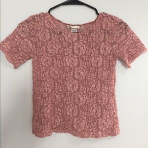 Vintage sheer lace 90s stretch crop top